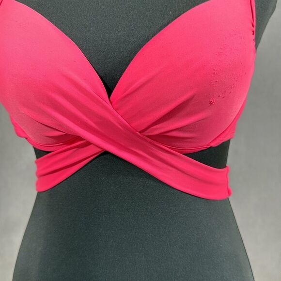 Xhilaration Push-up Wrap Tie Bikini Top in Salmon color. Size M - Picture 4 of 6
